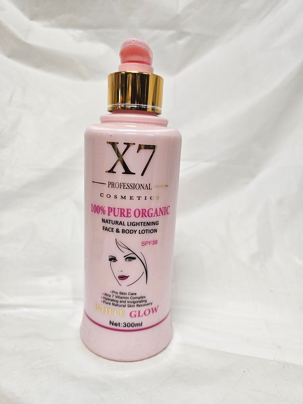X7 Professional pure organic white Glow lightening body milk 300ml