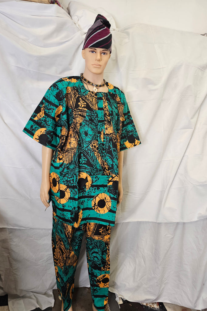 Wedding Ankara African Men Suit 2 piece set