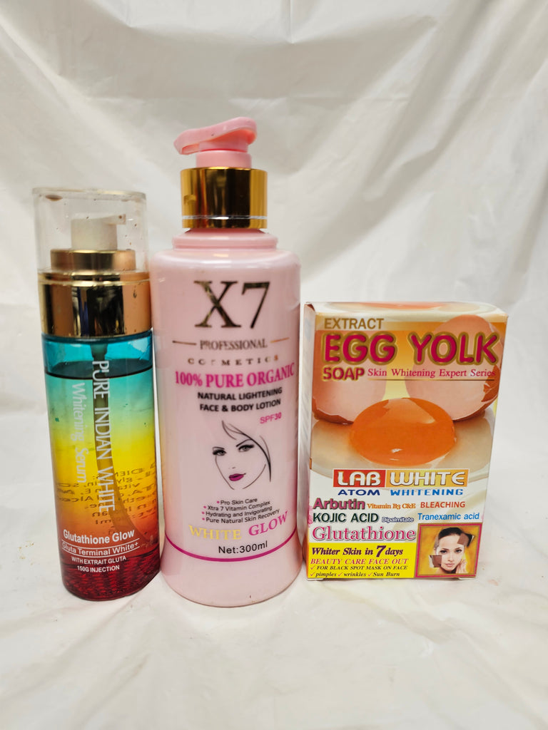 X7 pure organic lightening body milk 300ml  set