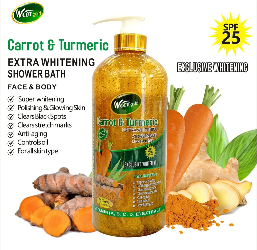 Veetgold Carrot & Turmeric Extra Whitening Glowing Shower 1000ml