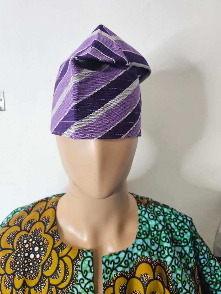 Lilac/ purple Luxury African Men Cap for Traditional Ceremoneis