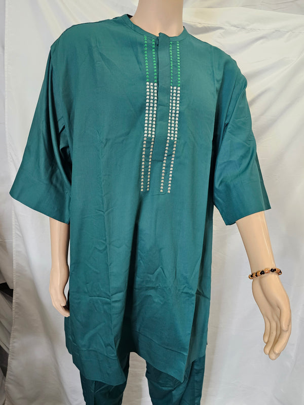 Green High Quality Men Suit 2 piece set pant & top