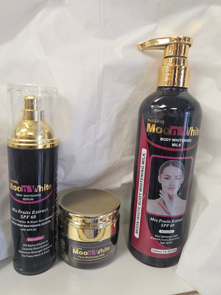 3 Pack  Moon white Brightening Glowing body milk