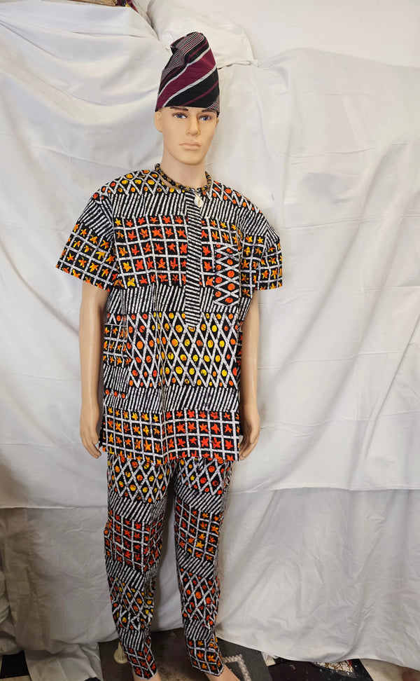 King Traditional Wedding Ankara African Men Suit 2 piece set