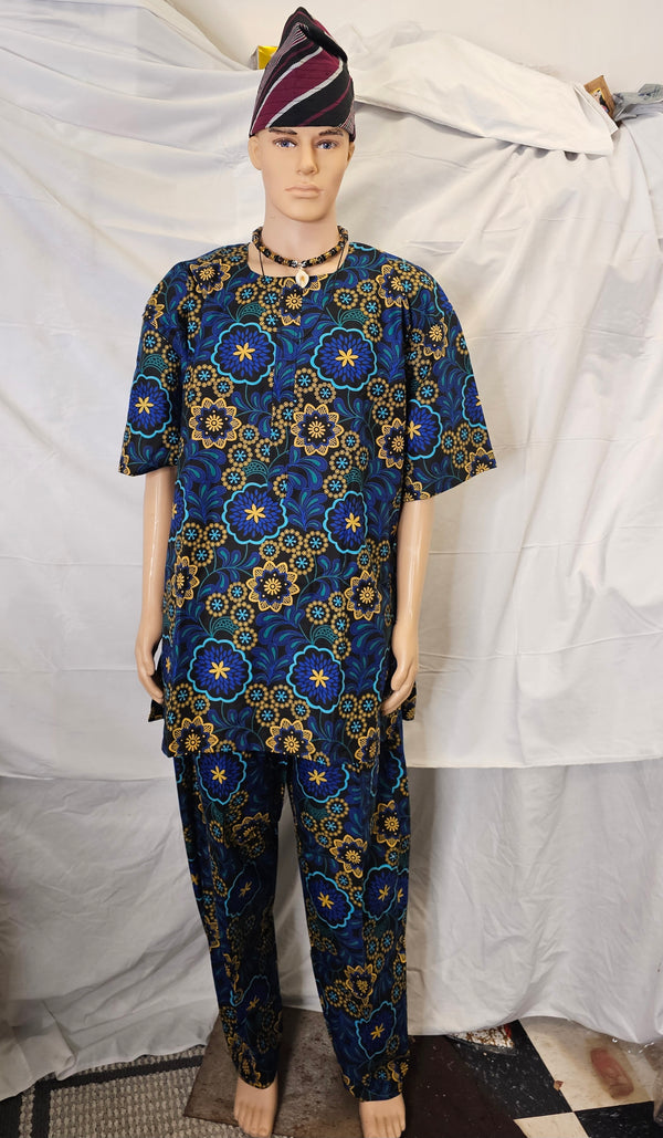 Lovely Traditional Wedding Ankara African Men Suit 2 piece set