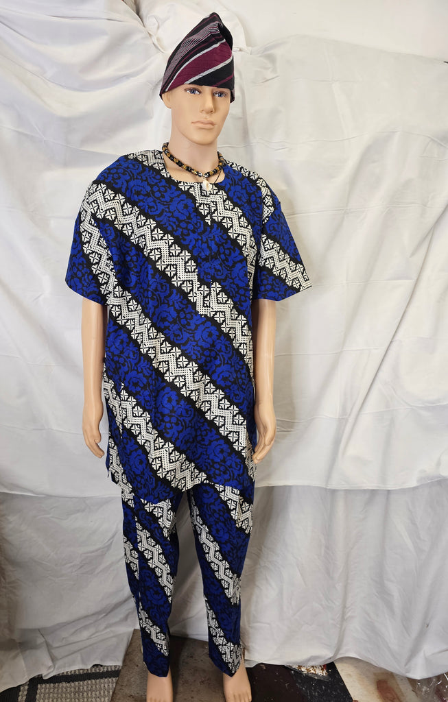 Traditional Wedding Ankara African Men Suit 2 piece set