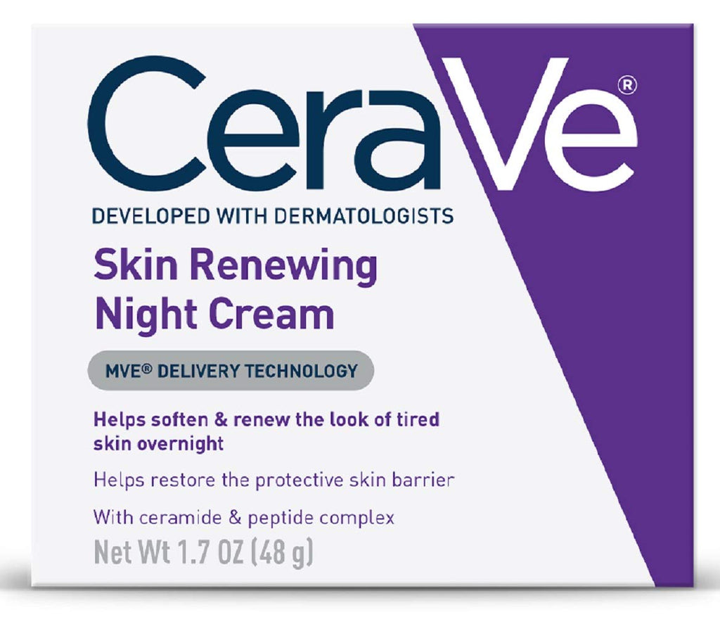 CeraVe Skin Renewing Night Cream | Niacinamide, Peptide Complex, and Hyaluronic Acid Moisturizer for Face