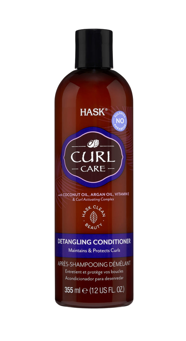 HASK Curl Care Detangling Sulfate-Free Conditioner Coconut Oil, Argan Oil & Vitamin E, 12oz