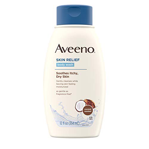 Aveeno Skin Relief Body Wash with Coconut Scent & Soothing Oat, Gentle Soap-Free Body Cleanser for Dry, Itchy & Sensitive Skin