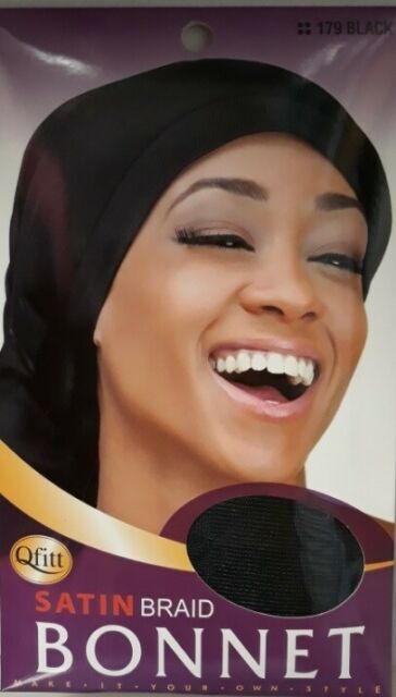 MM 179 SATIN BRAID BONNET LARGE BLACK