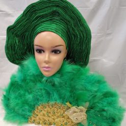 Beautiful Green African Traditional Feather Hand Fan