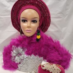 Pink Feathers Bridal Hand Fan