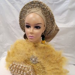 Elegant Beautiful Gold Traditional Feathers Bridal Hand