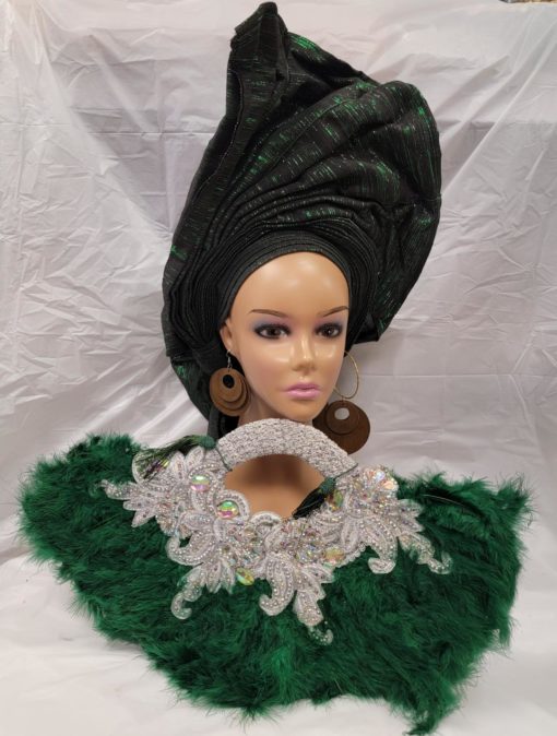 Nigerian Tradional wedding Bridal feather hand fan