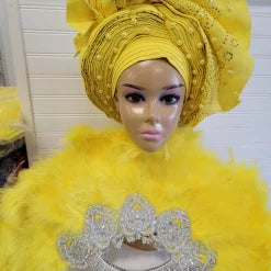 Yellow Bridal Hand Fan