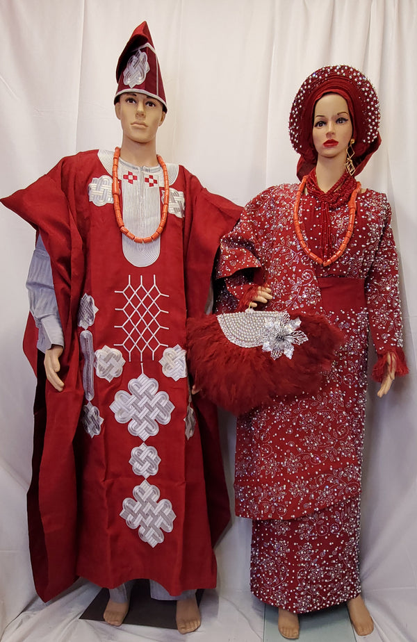 AFRICAN TRADITION OUT FIT  COMPLETE  SET ASO OKE BRIDAL OUTFIT