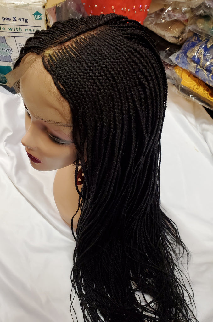LOVELY BRAIDED CENTER PART WITH EDGES WIG