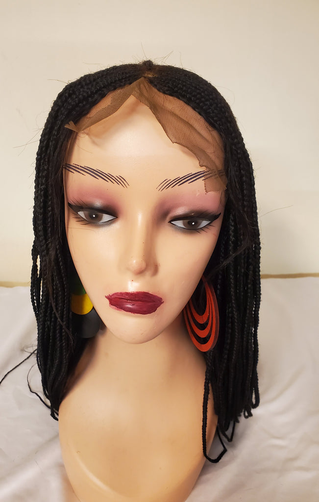 LOVELY BRAIDED CENTER PART WITH EDGES WIG