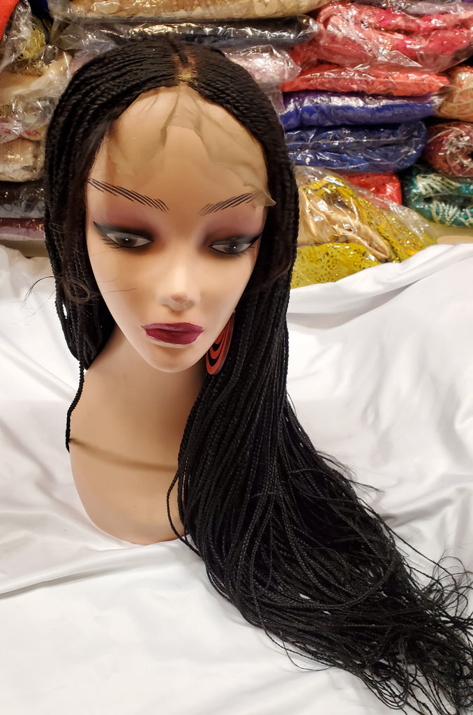 LOVELY BRAIDED CENTER PART WITH EDGES WIG