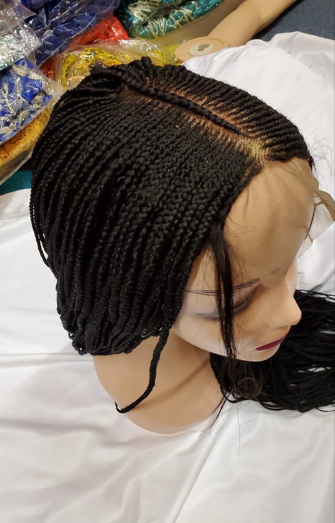LOVELY BRAIDED CENTER PART WITH EDGES WIG