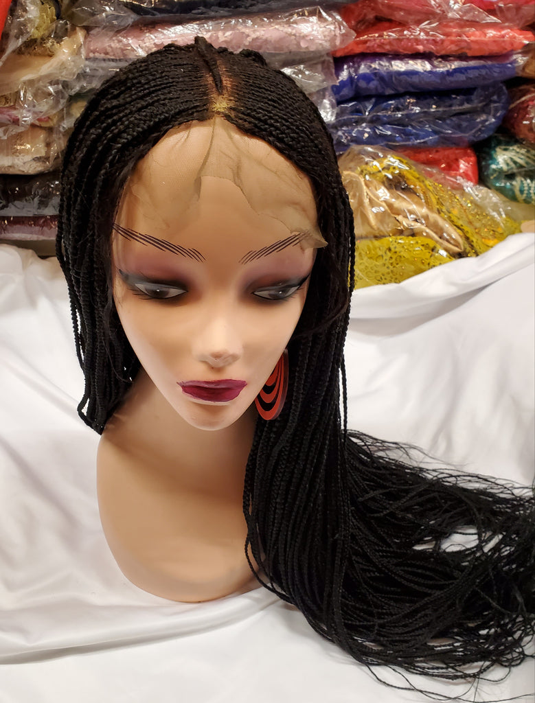 LOVELY BRAIDED CENTER PART WITH EDGES WIG