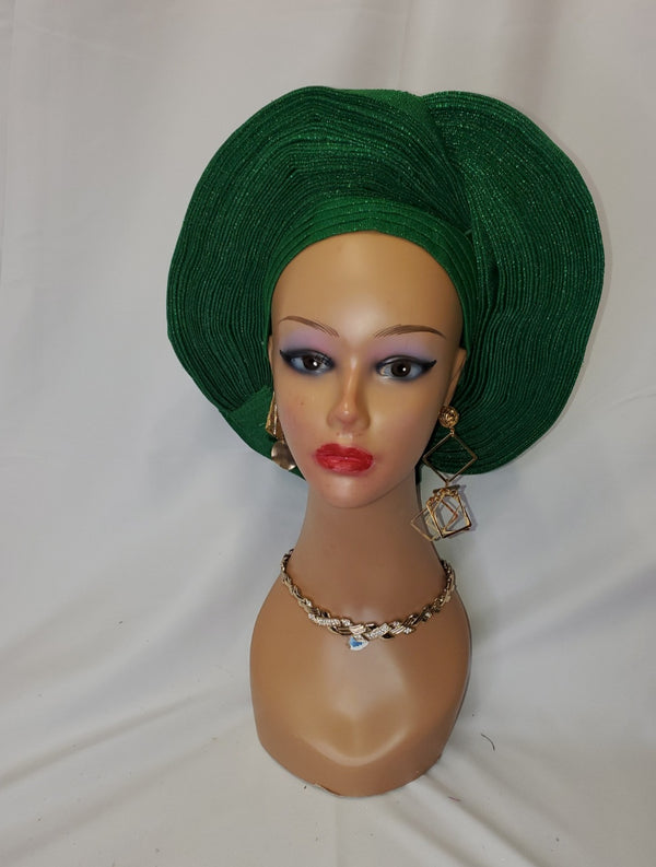 Green auto gele aso oke