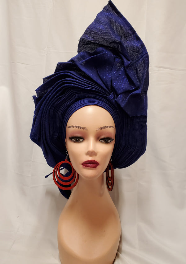 BEAUTIFUL STUNNING ROYAL BLUE READY-MADE HEADTIE
