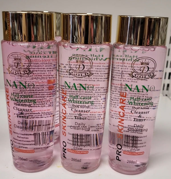 NANO HALF-CASTE WHITENING DUAL ACTION CLEANSER & TONER DAILY CLEANSING