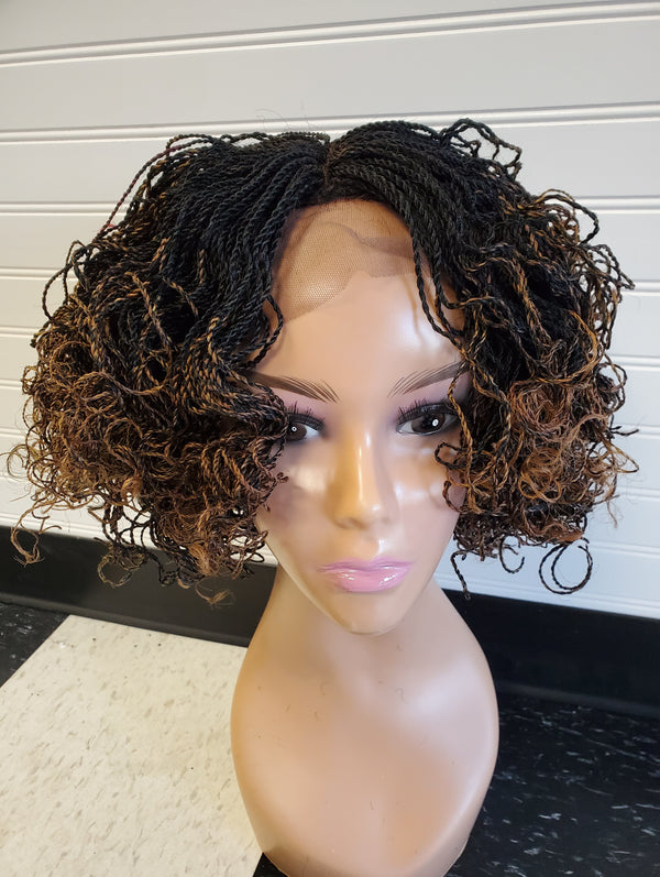 BEAUTIFUL TWO TONE CURLY FRONTAL WIG LACE FRONT