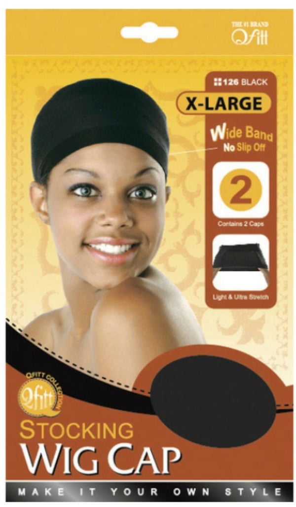 MM 126 STOCKING WIG CAP (2 PC/PK) XL BLACK