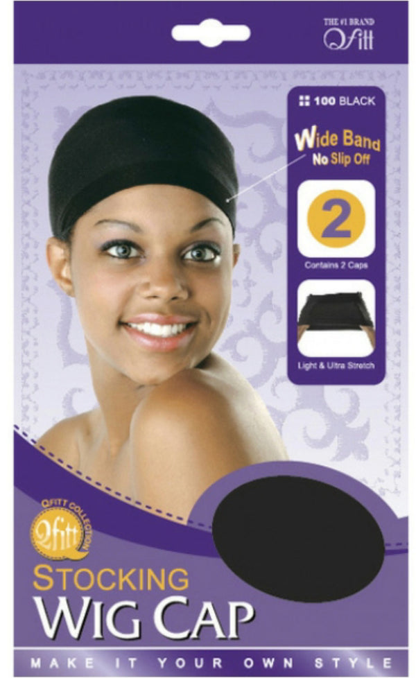 MM 100 STOCKING WIG CAP (2 PC/PK) BLACK