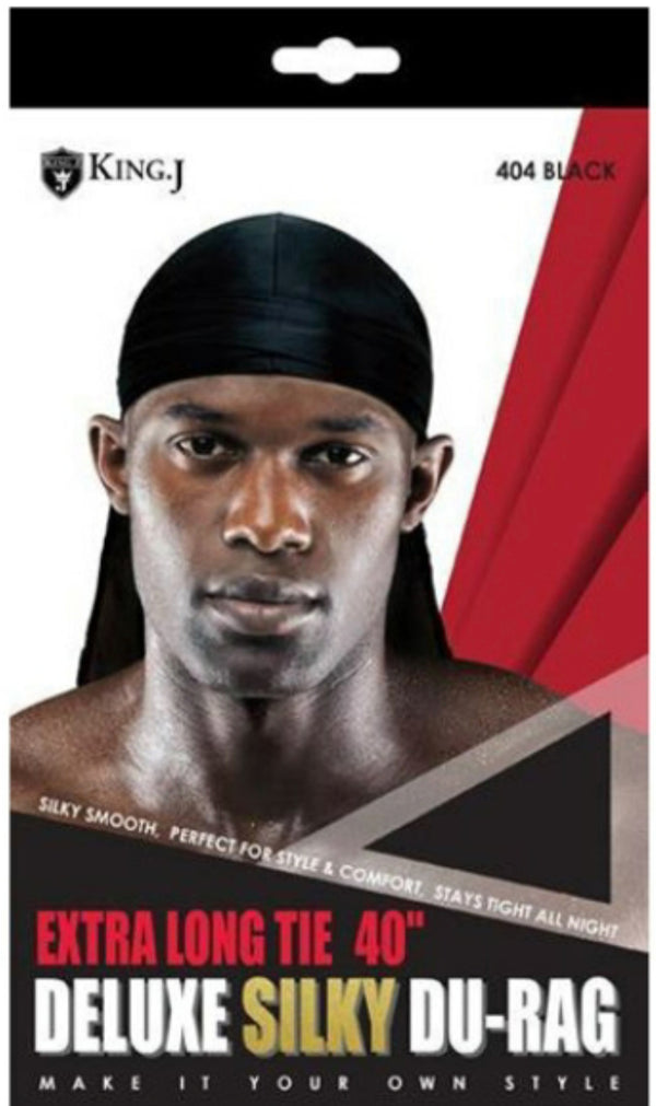 MM 404 BLK EXTRA LONG DELUXE SILKY DU-RAG