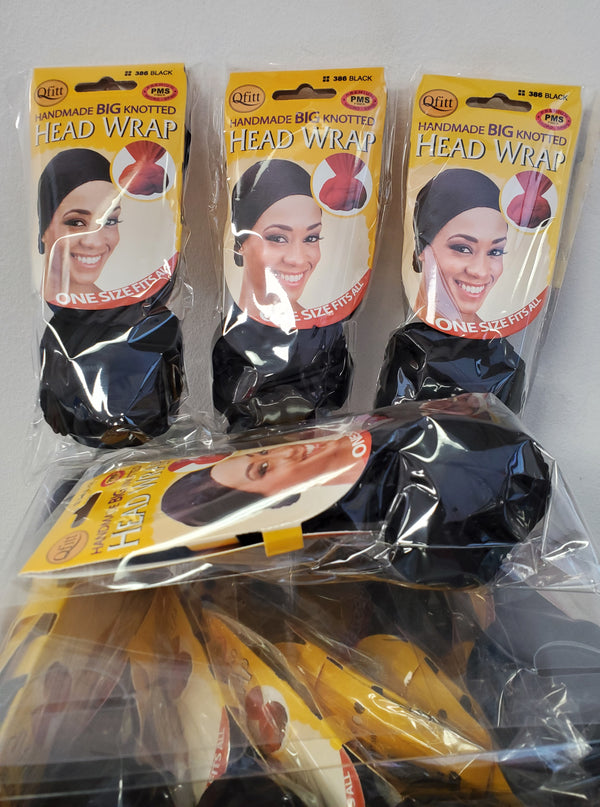 MM 386 BIG KNOTTED HEAD WRAP BLACK