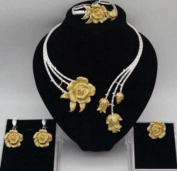 CLASSIC SILVER / GOLD BEAUTIFUL JEWELRY 4 PIC SET