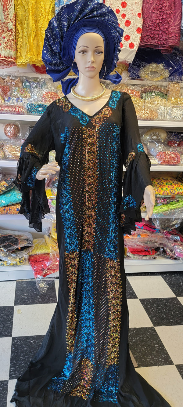 Swarovisk fully stones dress front and back ready made with inner wear 2