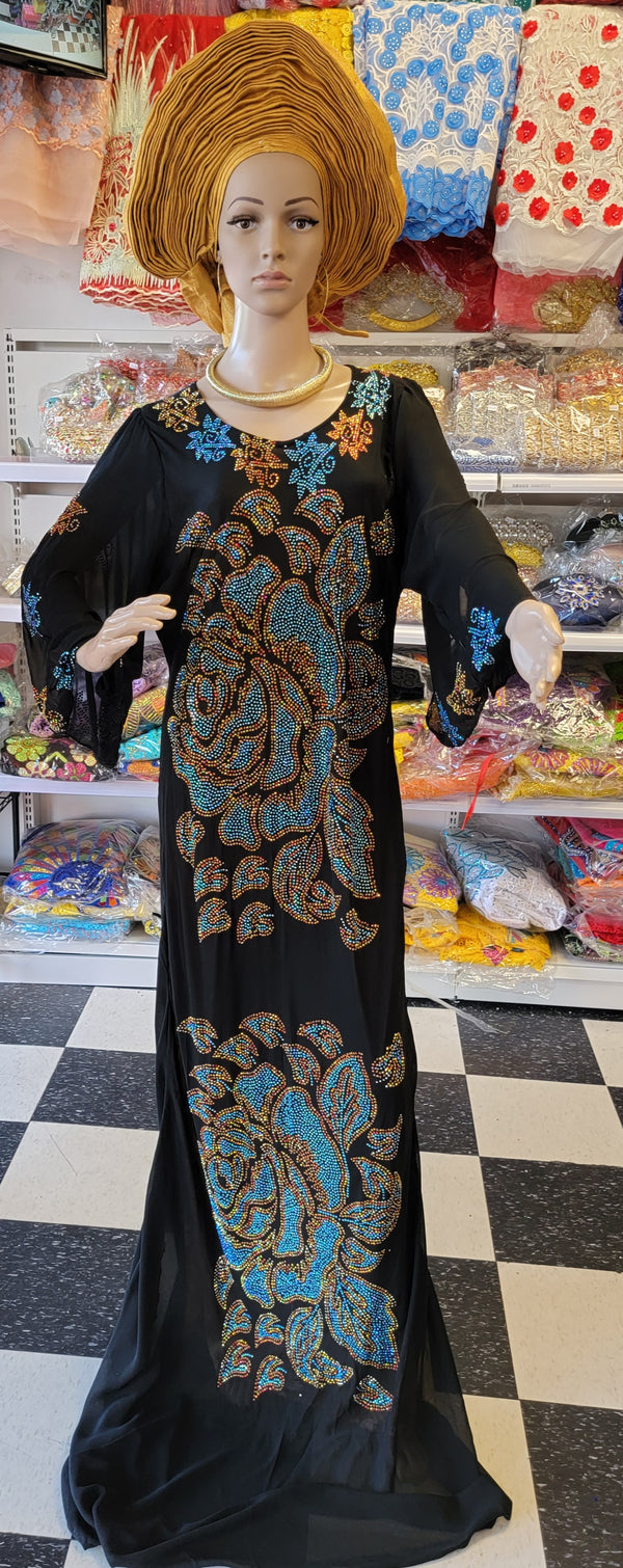 Swarovisk fully stones dress front and back ready made with inner wear 4