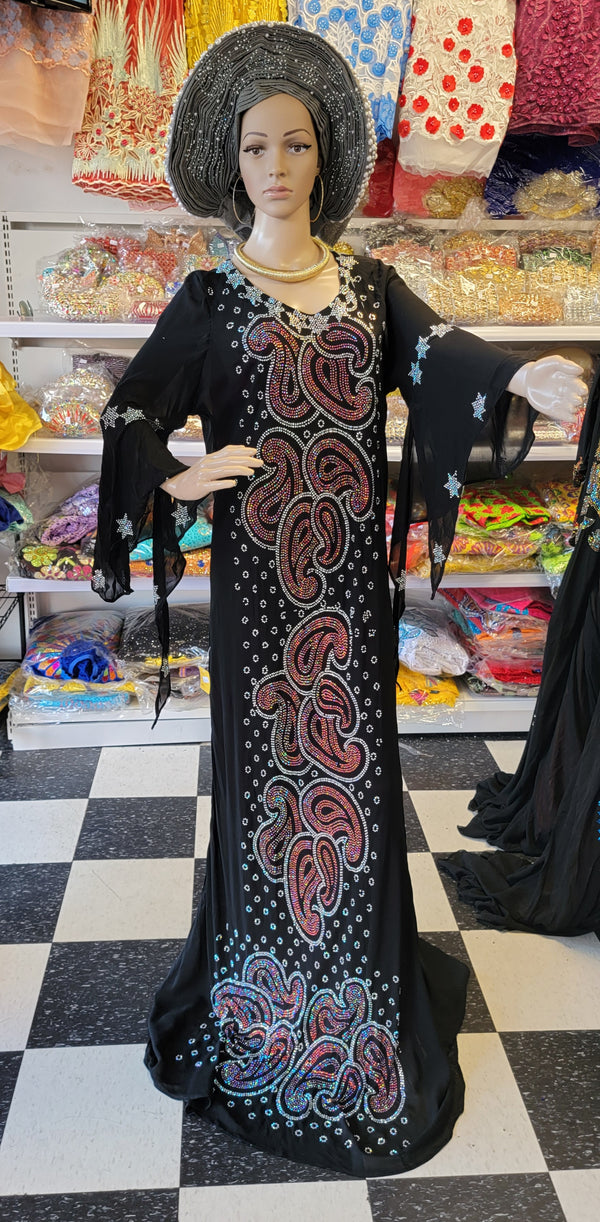 Swarovisk fully stones dress front and back ready made with inner wear 5