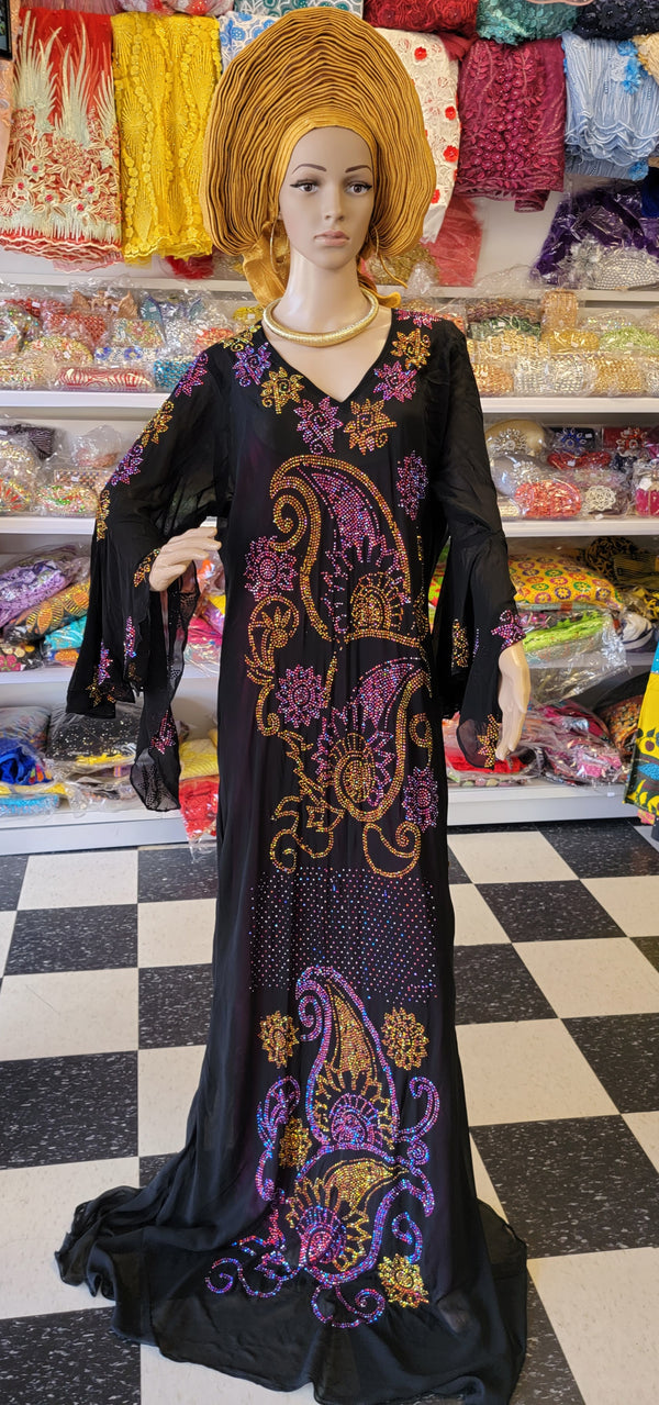 Swarovisk fully stones dress front and back ready made with inner wear #8