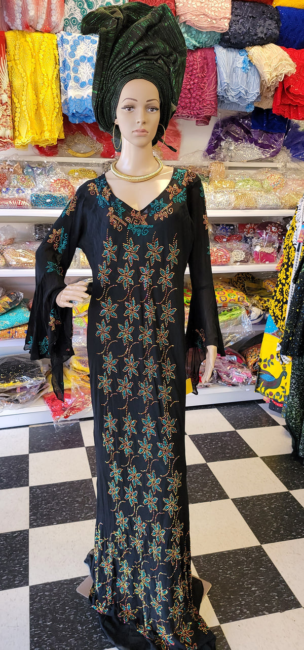 Swarovisk fully stones dress front and back ready made with inner wear #10