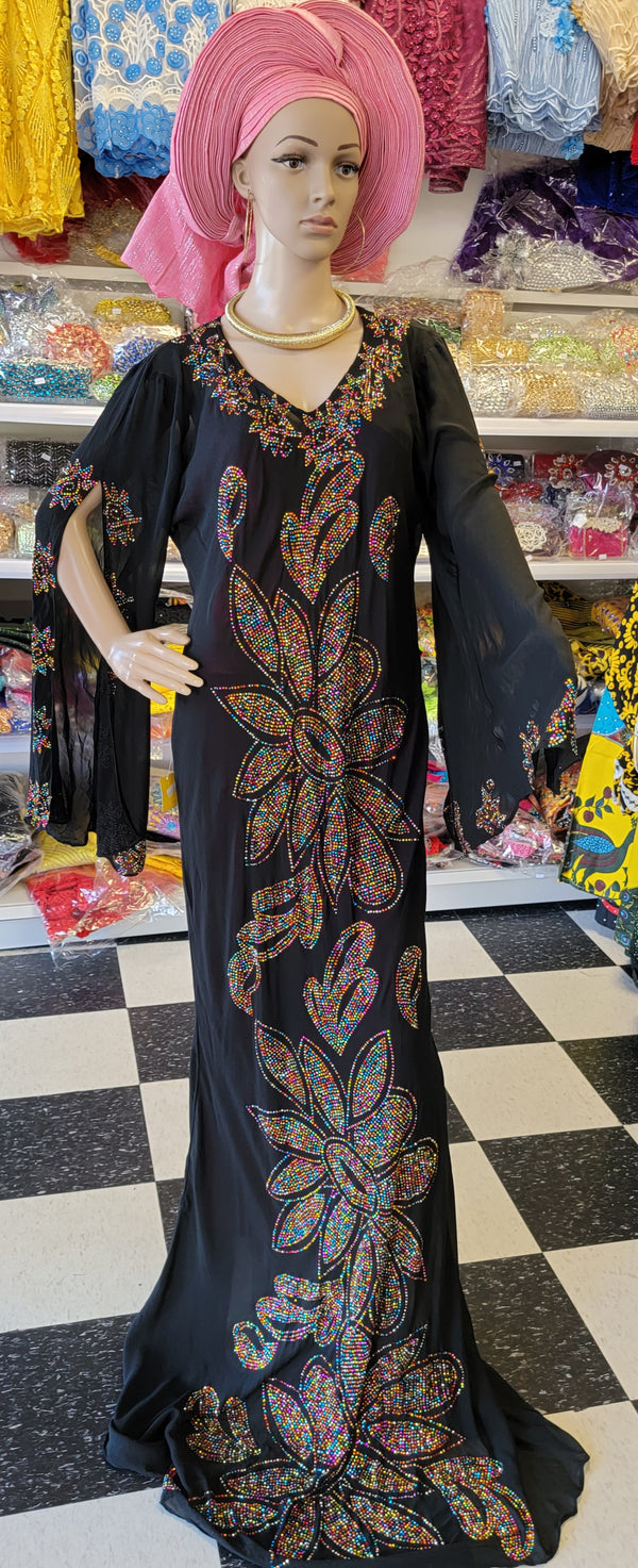 Swarovisk fully stones dress front and back ready made with inner wear #15