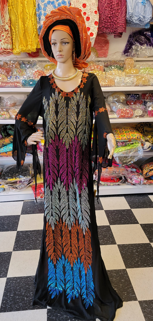 Swarovisk fully stones dress front and back ready made with inner wear #21