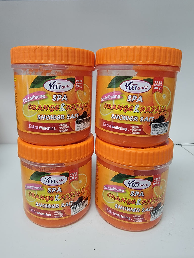 VEETGOLD GLUTATHIONE SPA ORANGE & PAPAYA SHOWER SALT