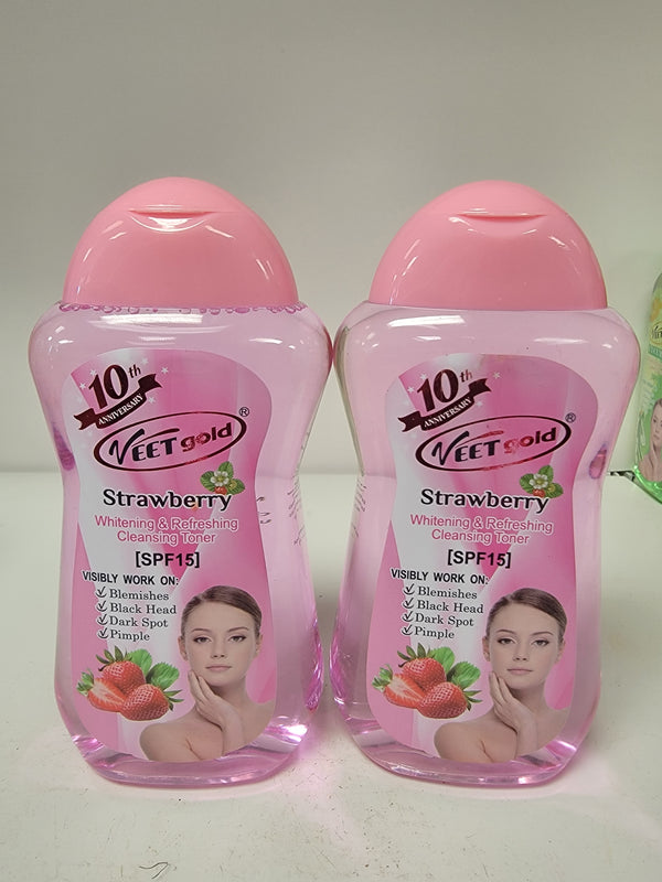 VEETGOLD STRAWBERRY  WHITENING & REFRESHING CLEANSING TONER SPF15