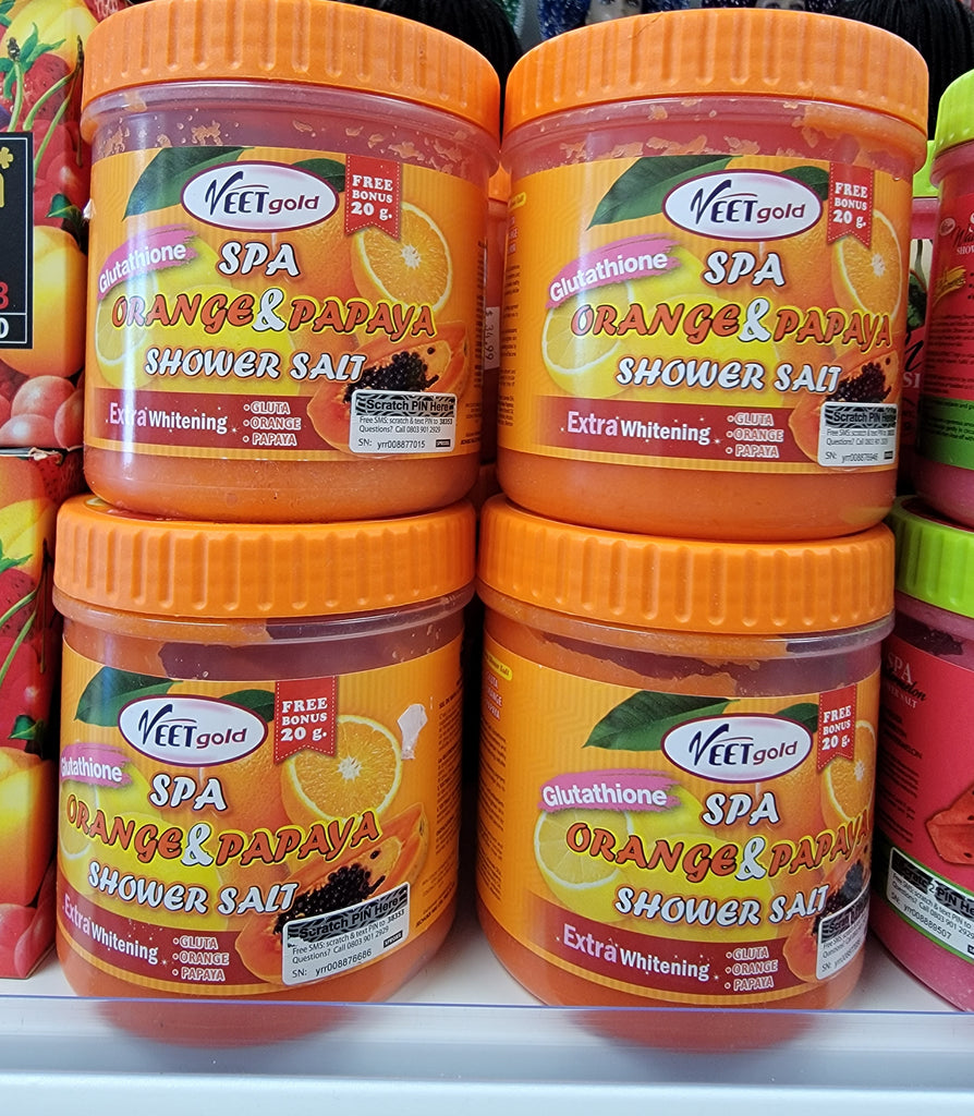 VEETGOLD GLUTATHIONE SPA ORANGE & PAPAYA SHOWER SALT