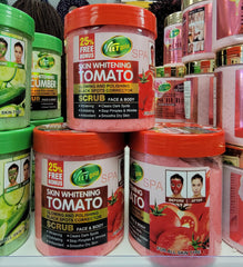 VEETGOLD SPA SKIN WHITENING TOMATO GLOWING AND POLISHING BLACK SPORTS CORRECTOR SCRUB FACE & BODY