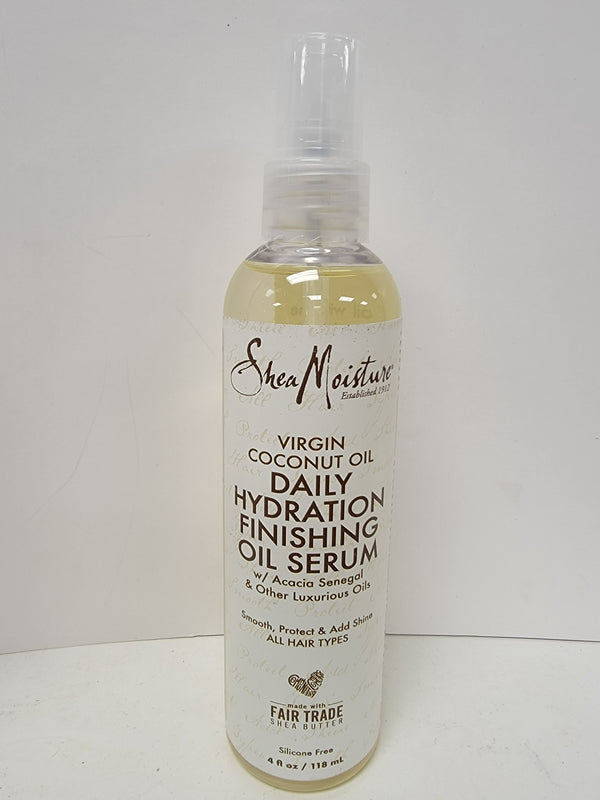 SheaMoisture 100% Virgin Coconut Oil Daily Hydration Finishing Oil Serum, 4 oz