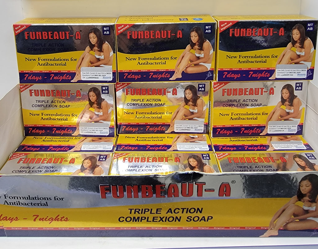 FUNBEAUT A TRIPLE ACTION COMPLEXION ANTIBACTERIAL SOAP 12 PIECES