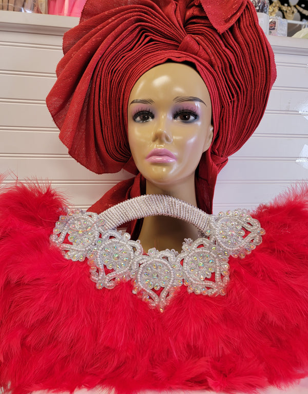 Bridal feathers hand fan