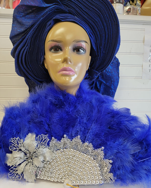 Bridal  feathers hand fan