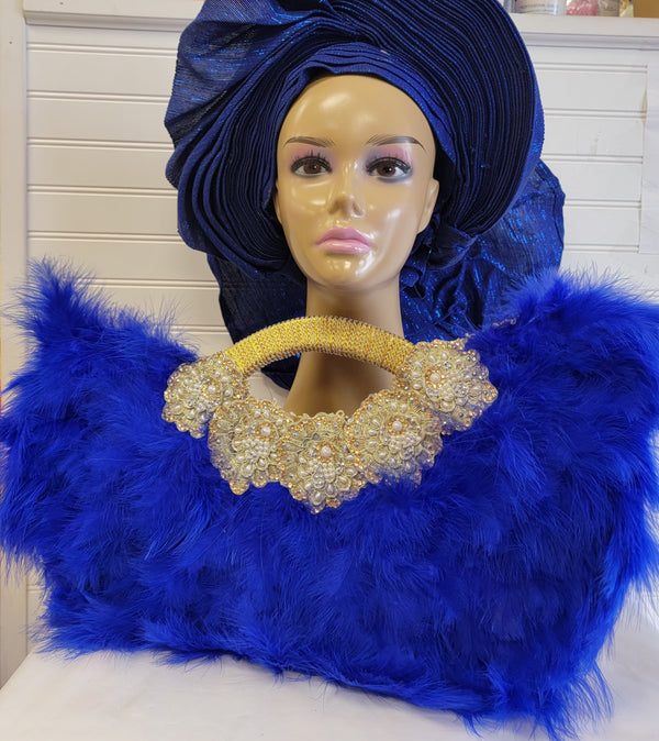 Bridal feathers hand fan